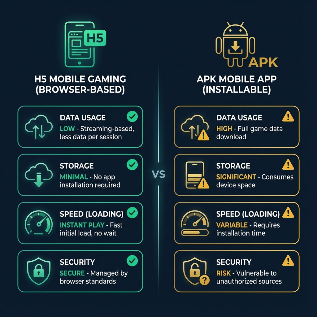 Mega888 PNG H5 browser vs Android APK comparison showing pros and cons